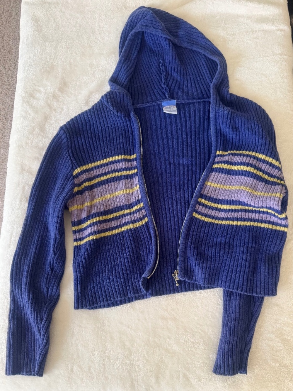 Vintage 90s Zip Knit Hooded Sweater